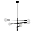 Sleek Constellation Black 6P Pendant Light 3D model small image 2