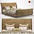 Elegant Sleigh Bed with Unwrapped UVs 3D model small image 1