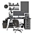 Modern Workspace Set: Furniture, Decor & Tech 3D model small image 5