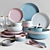 IKEA CrockerWare Set: Service, Glass, Plate, Tureen, Salad Bowl & Cutlery Set 3D model small image 1