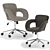 2-in-1 Office Chair: Grey & Brown Fabrics 3D model small image 11