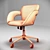 2-in-1 Office Chair: Grey & Brown Fabrics 3D model small image 16