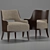 Sleek Salon Lounge Chair 3D model small image 1