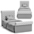 Elegant Chesterfield Single Bed 3D model small image 3