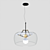 Elegant Glass Pendant Chandelier 3D model small image 2