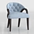 Elegant Blue Dining Chair 3D model small image 1