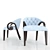 Elegant Blue Dining Chair 3D model small image 2