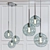 Glowing Glass Globe Chandelier 3D model small image 1