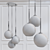 Glowing Glass Globe Chandelier 3D model small image 2