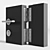 Complete Door Hardware Set: Handle, Hinge, Lock & Brushed Metal Finish 3D model small image 1