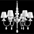 Modern White Chandelier with Six E14 Lamps 3D model small image 1