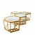 Sleek Golden Coffee Tables Set 3D model small image 2