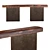 Antique Oak Console with Decorative Stone 3D model small image 2