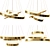 Oracle 3 Rings Gold Chandelier 3D model small image 1