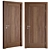 Sleek Wooden Entry Door 3D model small image 1