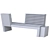 Concrete Park Benches, 4k Textures 3D model small image 3