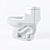 Z-Power Toilet: Experience the Ultimate Cleanliness 3D model small image 2