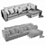 Modern Poliform Dune Chaise Lounge 3D model small image 3