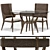 Formosa Round Dining Table and Arm Chair Set 3D model small image 1