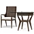 Formosa Round Dining Table and Arm Chair Set 3D model small image 2