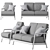 Alison Flexform Outdoor Sofa 3D model small image 2