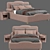 Luxury Vision Palladium Bed 3D model small image 6