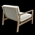 Teak Lounge Chair: Modern Elegance for Relaxing 3D model small image 2