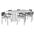 Modern Outdoor Dining Set: Cassina 474 Chairs & 477 Table 3D model small image 4