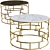 Elegant Gold Leaf Metal Marble Coffee Table 3D model small image 1