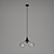 Modern Glass Ceiling Light 3D model small image 1