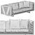 Elegant Oak Frame Sofa 3D model small image 2