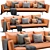 Modern Minimalist B&B Italia SAKE Sofa 3D model small image 1