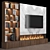 Modern Stone TV Wall Design 3D model small image 2