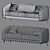 Elegant Corona Sofa: 2 Fabric Options 3D model small image 3
