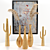 Saguaro Cactus Metal Sculpture Set 3D model small image 4