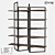 Industrial Wood and Metal Shelving Unit 3D model small image 1