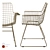 Wire Frame Metal Chairs 3D model small image 2