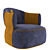 Luxurious Larzia Velvet Chair 3D model small image 9