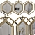 Contemporary Triple Hex Mirror 3D model small image 1