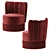 Velvet Fringe Armchair: Adjustable Elegance 3D model small image 1