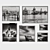 Monochrome Composition: Set of 6 Black and White Paintings 3D model small image 1