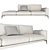 Cleveland Linen Sofa: Streamlined Mid-Century Modern Design 3D model small image 3