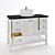 Modena White Vanity Chest: Stylish Storage for Your Bathroom 3D model small image 1
