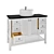 Modena White Vanity Chest: Stylish Storage for Your Bathroom 3D model small image 3