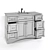 Modena White Wood Marble Vanity 3D model small image 2