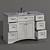 Modena White Wood Marble Vanity 3D model small image 3