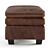 Vintage Tabacco Leather Ottoman 3D model small image 2