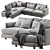 Haven 2-Piece Terminal Chaise Sectional - Versatile and Stylish 3D model small image 1