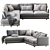 Haven 2-Piece Terminal Chaise Sectional - Versatile and Stylish 3D model small image 2