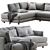 Haven 2-Piece Terminal Chaise Sectional - Versatile and Stylish 3D model small image 3